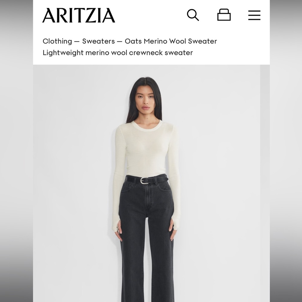 Wilfred Aritzia Oats Merino Wool Sweater sz M